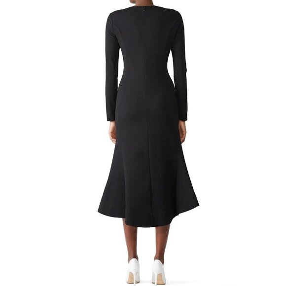 Rachel Roy‎ Collection Long Sleeve Midi Dress S Bonded Hem Black - Picture 2 of 14